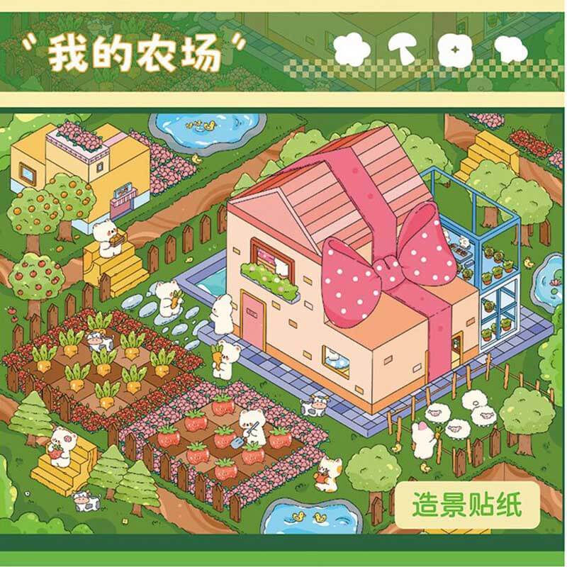 Cozy Country Corners DIY 3D Scene Stickers 3 Cute Miniature Scenes(M&L)