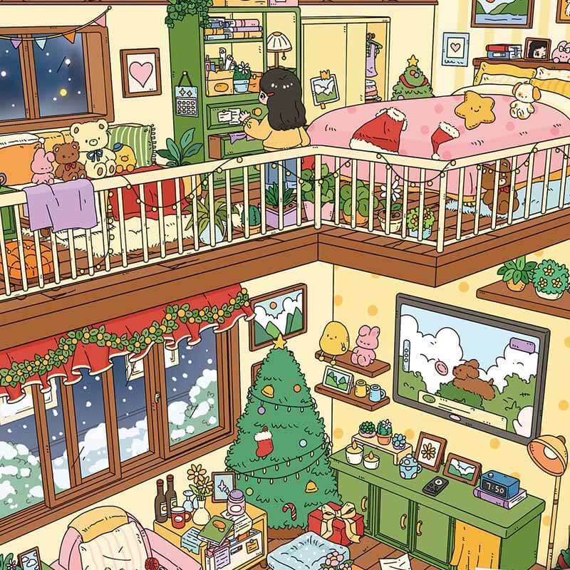 Cozy Fantasy DIY 3D Scene Stickers 2 Cute Miniature Scenes(L)