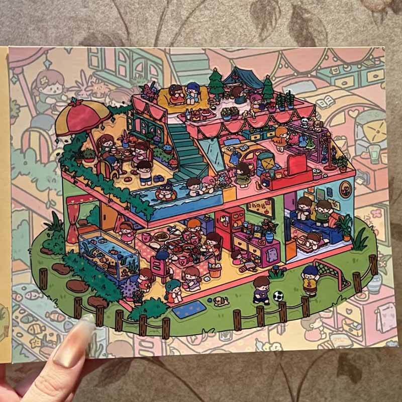 Cozy Glow Tales DIY 3D Scene Sticker 2 Cute Miniature Scenes(M)