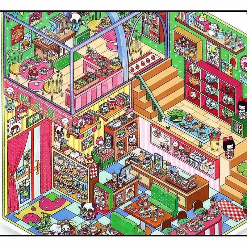 Cozy Nights in Japan DIY 3D Scene Stickers 4 Miniature Scenes(L)