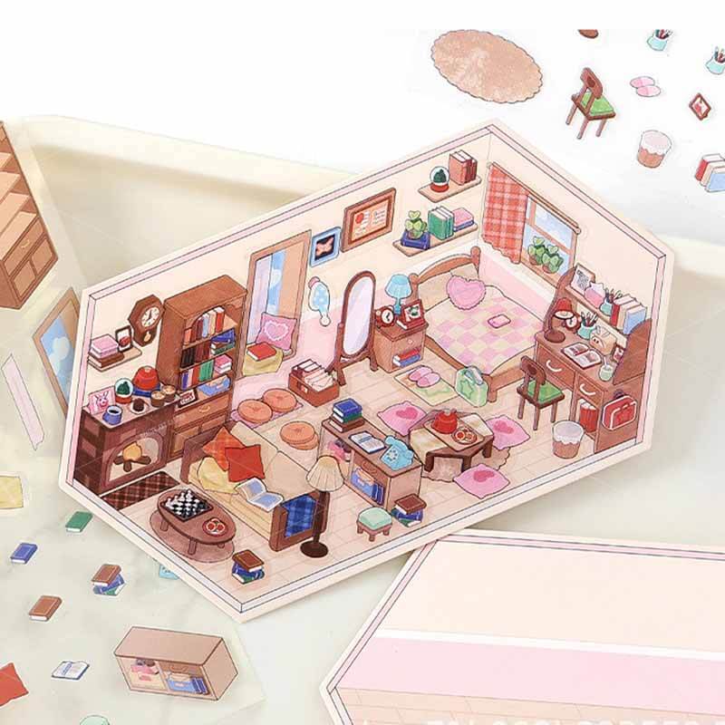 Cozy Nooks DIY 3D Scene Stickers 4 Cute Miniature Scenes(S)