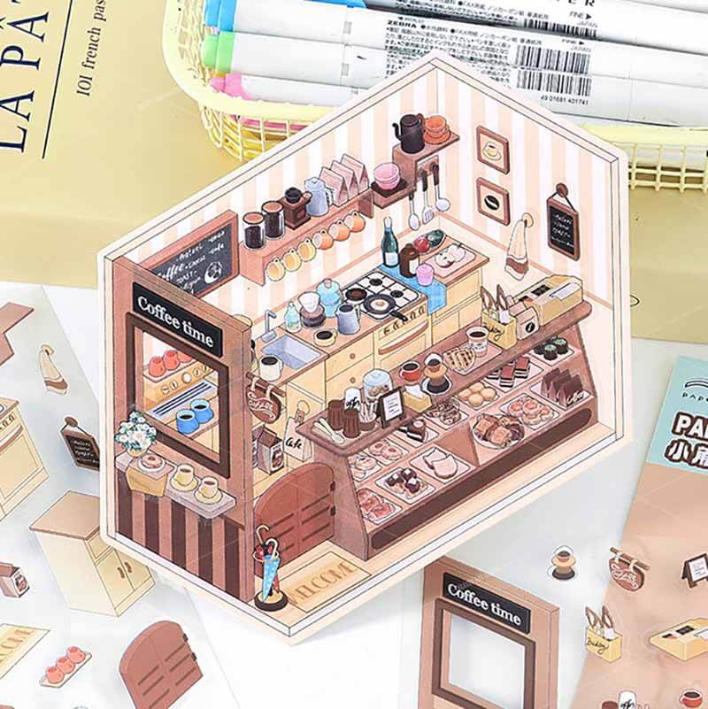 Cozy Nooks DIY 3D Scene Stickers 4 Cute Miniature Scenes(S)