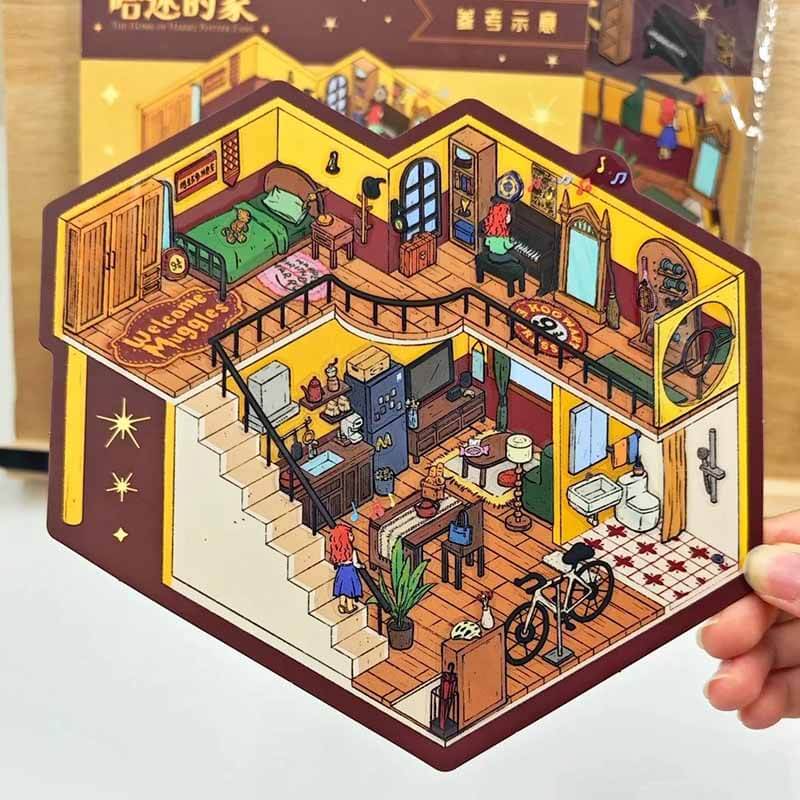 Cozy Read DIY 3D Scene Stickers 2 Cute Miniature Scenes(M)