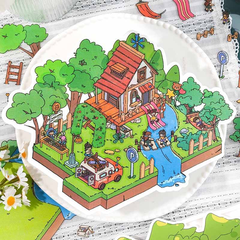 Cozy Retreats DIY 3D Scene Stickers 4 Cute Miniature Scenes(L)