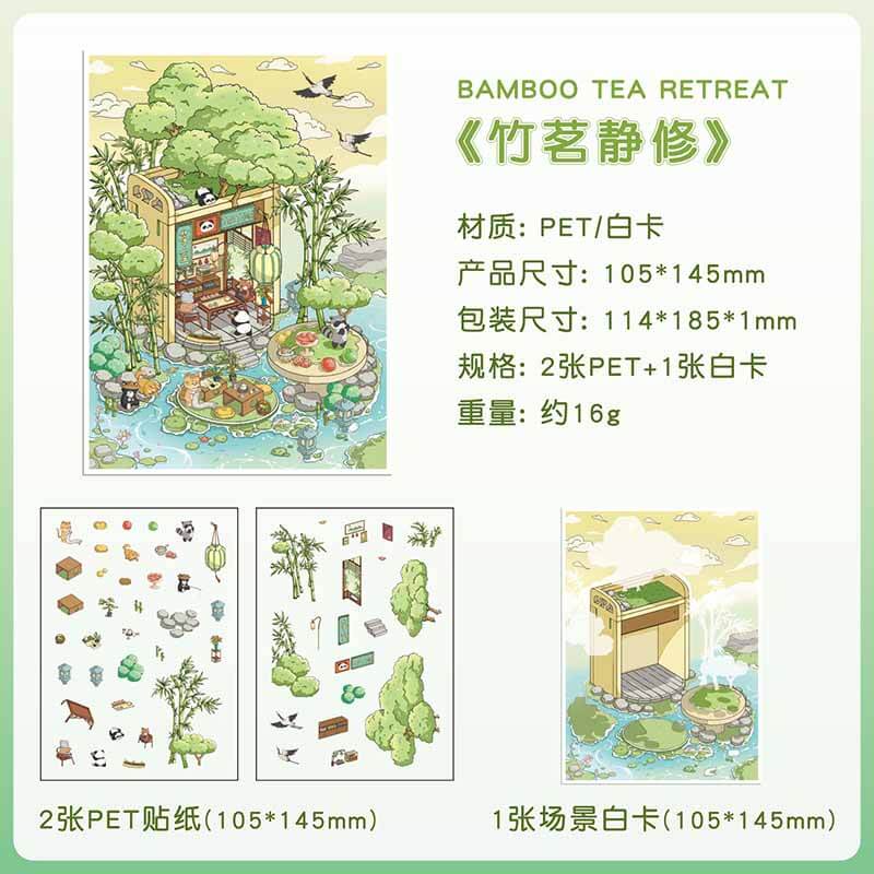 Cozy Sweet Retreat DIY 3D Scene Stickers 4 Cute Scenes(XS)