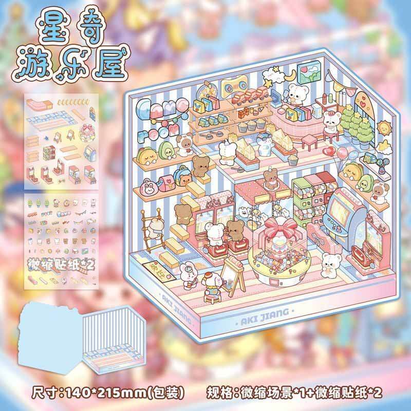 Cozylight Encounter DIY 3D Scene Stickers 4 Cute Miniature Scenes(S)