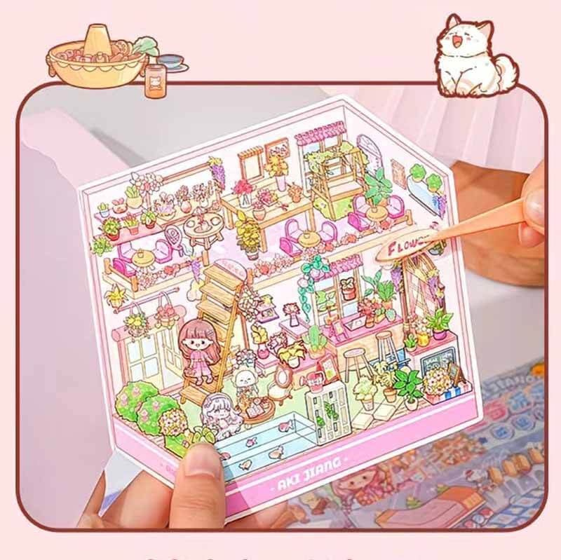 Cozylight Encounter DIY 3D Scene Stickers 4 Cute Miniature Scenes(S)