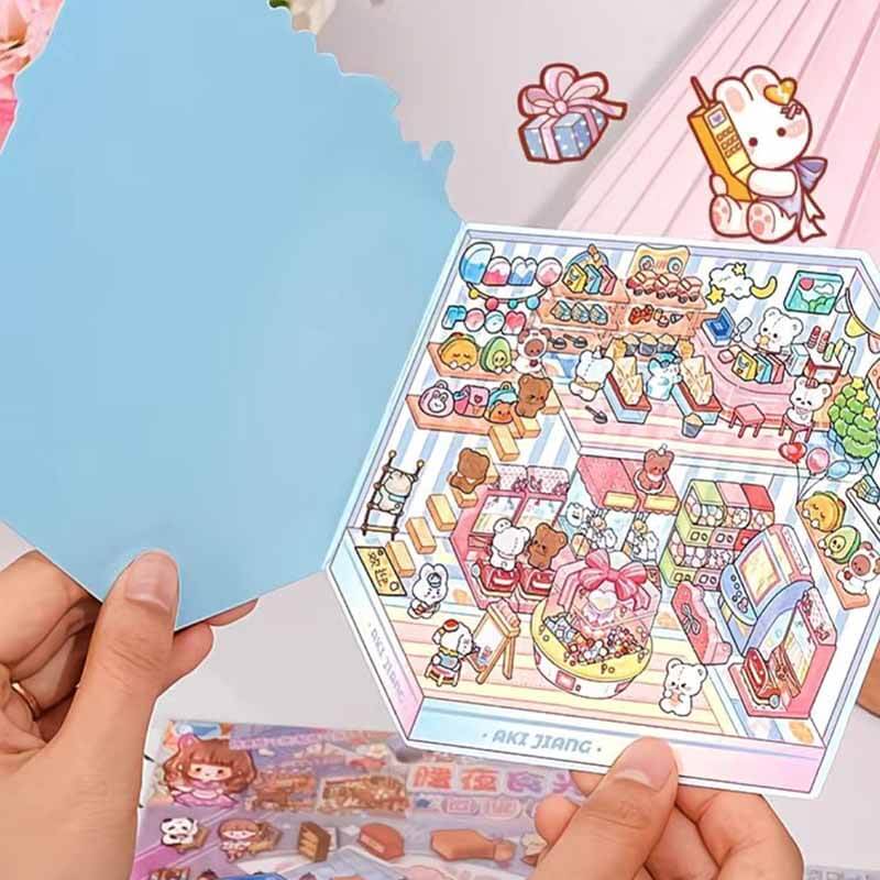 Cozylight Encounter DIY 3D Scene Stickers 4 Cute Miniature Scenes(S)