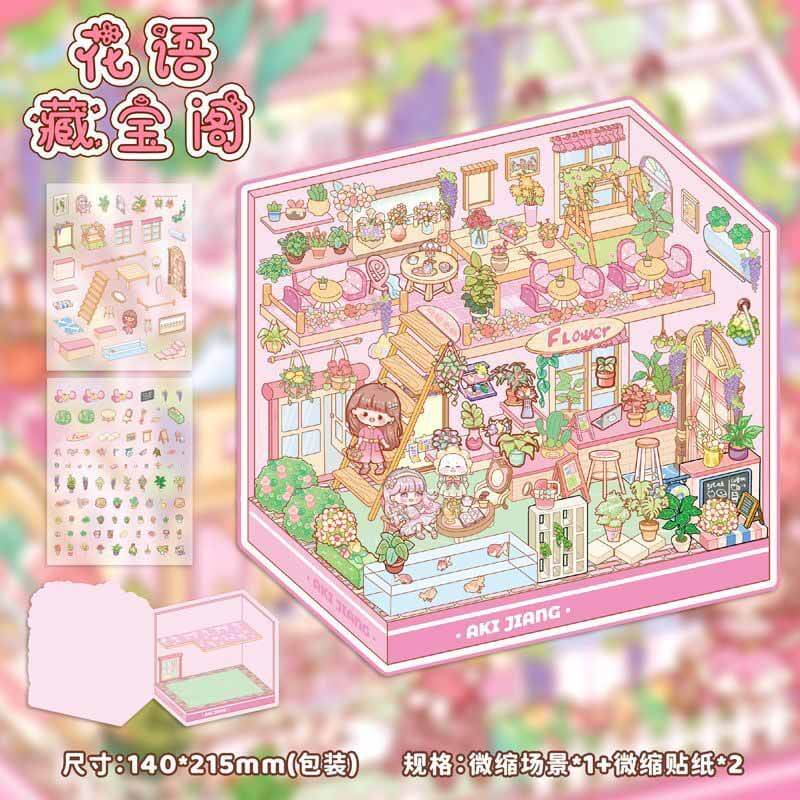 Cozylight Encounter DIY 3D Scene Stickers 4 Cute Miniature Scenes(S)