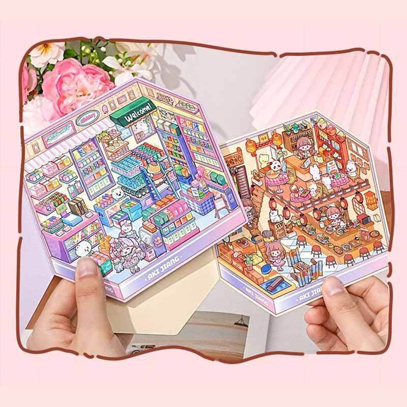 Cozylight Encounter DIY 3D Scene Stickers 4 Cute Miniature Scenes(S)