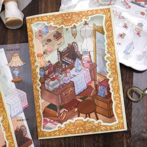 Crafted Treasures DIY 3D Scenes Sticker 2 Cute Miniature Scenes(L)