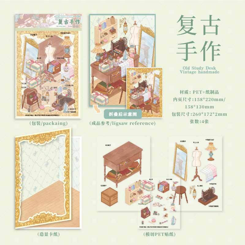 Crafted Treasures DIY 3D Scenes Sticker 2 Cute Miniature Scenes(L)