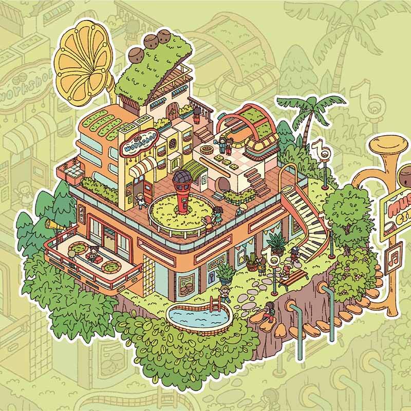 Creative Rhythms DIY 3D Scene Stickers 4 Cute Miniature Scenes(M)