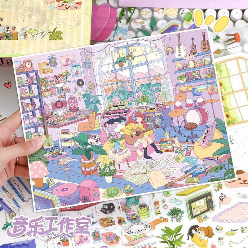 Creative Studios DIY 3D Scene Stickers 2 Cute Scenes(L)