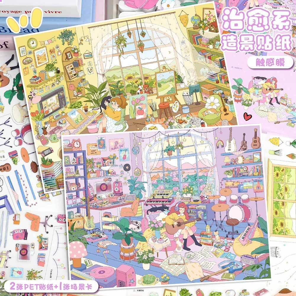 Creative Studios DIY 3D Scene Stickers 2 Cute Scenes(L)