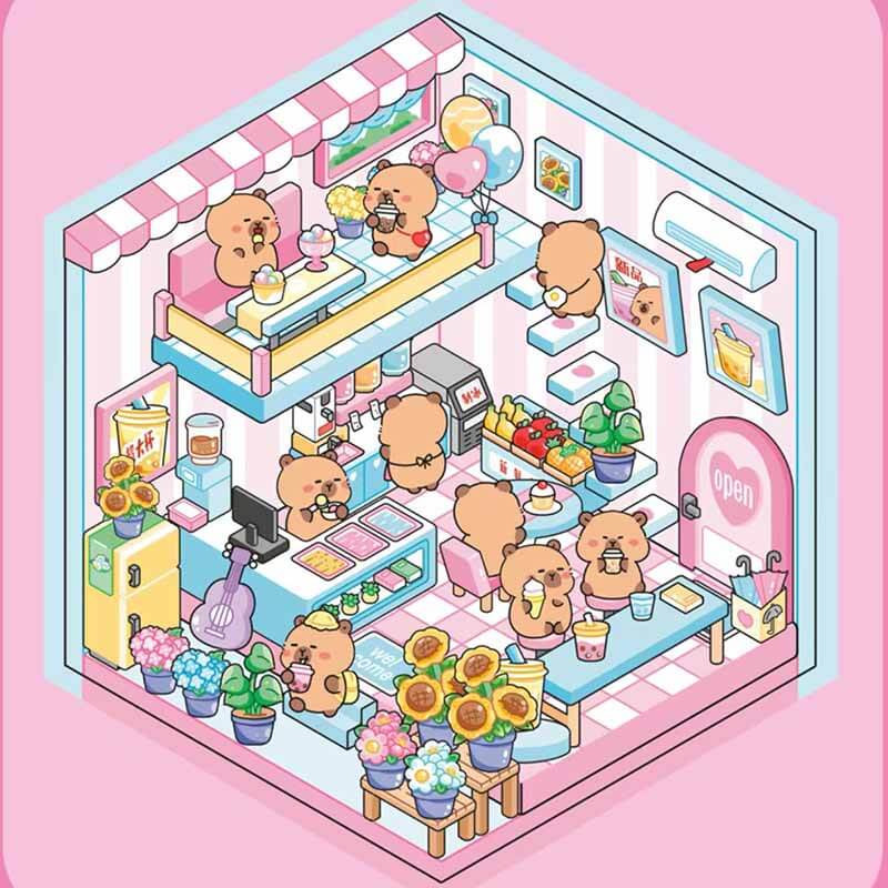 Critter Club DIY 3D Scene Stickers 4 Cute Miniature Scenes(S)