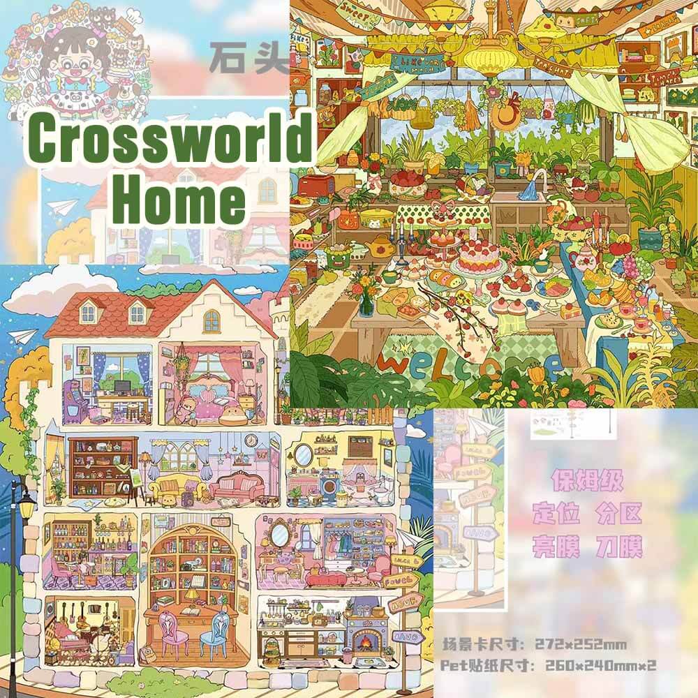 Crossworld Home DIY 3D Scene Stickers 2 Cute Miniature Scenes(L)