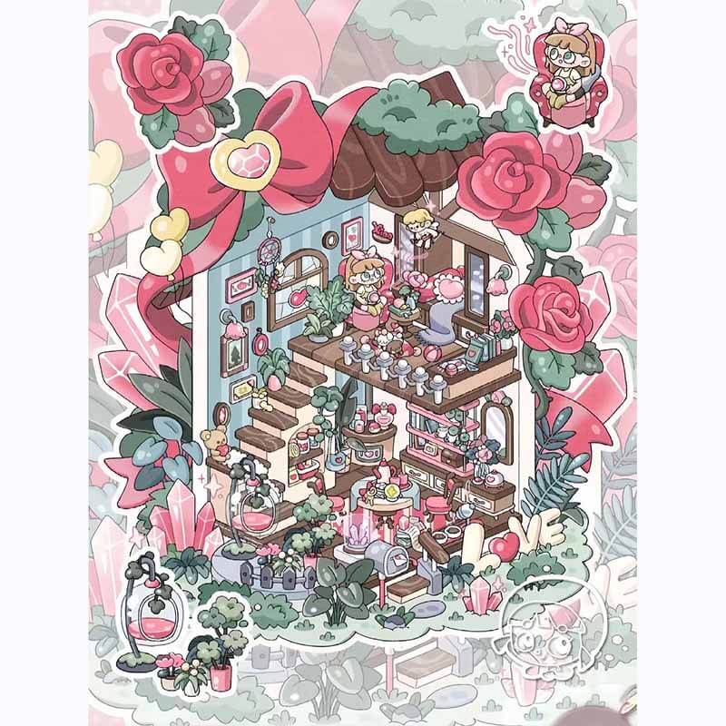 Crystal Dreams DIY 3D Scene Stickers 4 Cute Miniature Scenes (M)