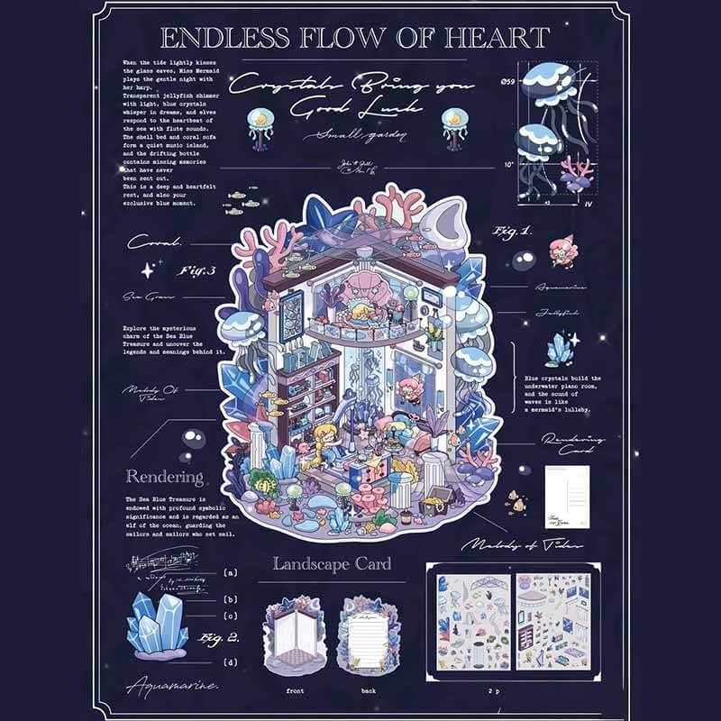 Crystal Dreams DIY 3D Scene Stickers 4 Cute Miniature Scenes (M)