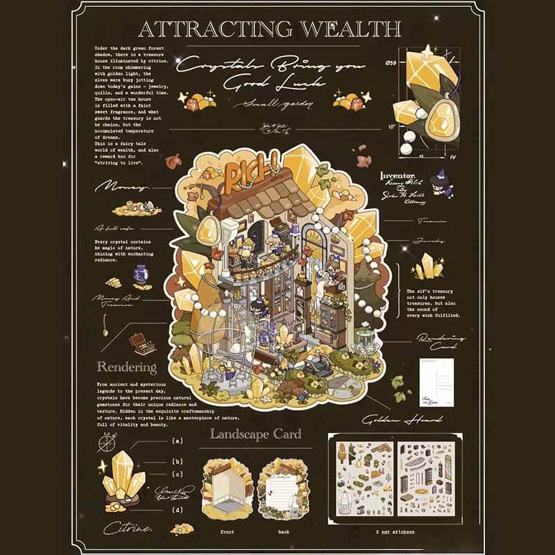 Crystal Dreams DIY 3D Scene Stickers 4 Cute Miniature Scenes (M)