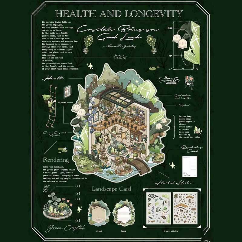Crystal Dreams DIY 3D Scene Stickers 4 Cute Miniature Scenes (M)