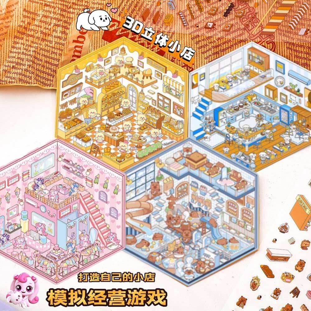 Cuddly Creations DIY 3D Sticker Collection 4 Cute Miniature Scenes(S)