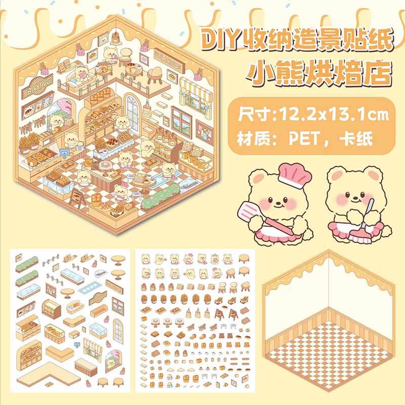 Cuddly Creations DIY 3D Sticker Collection 4 Cute Miniature Scenes(S)