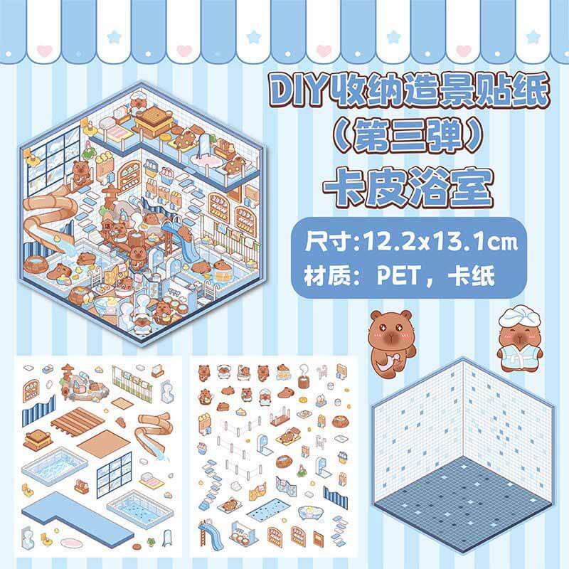 Cuddly Creations DIY 3D Sticker Collection 4 Cute Miniature Scenes(S)