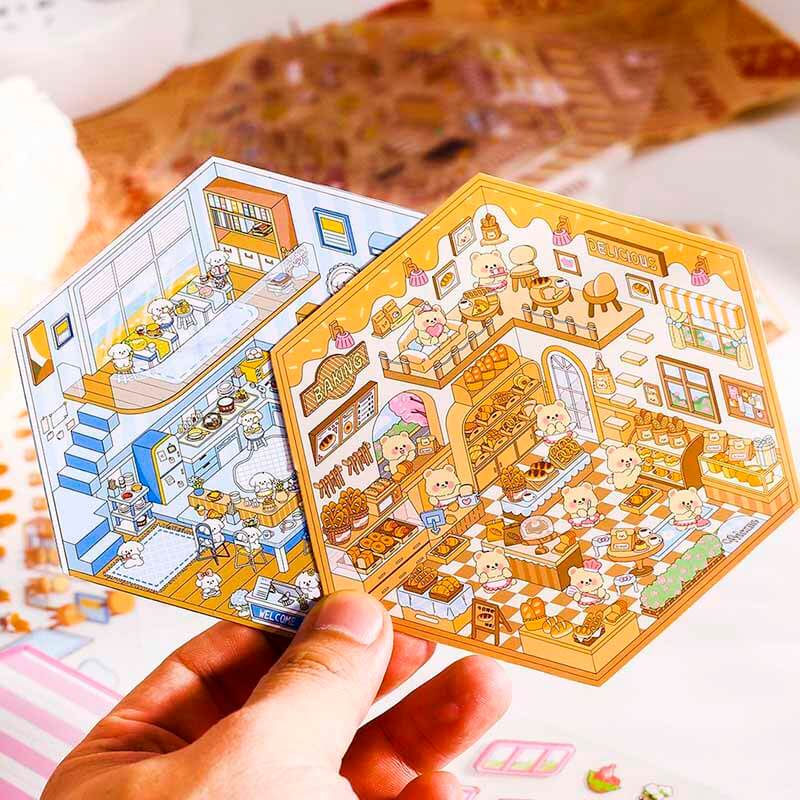 Cuddly Creations DIY 3D Sticker Collection 4 Cute Miniature Scenes(S)