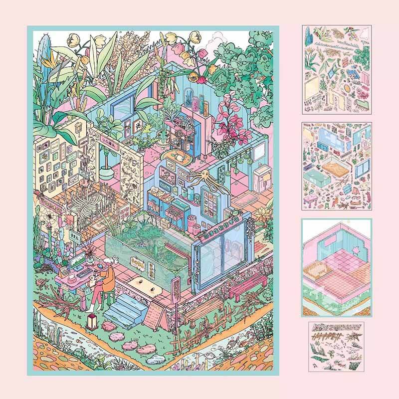 Curiosity Archive DIY 3D Scene Stickers 3 Cute Miniature Scenes(L)