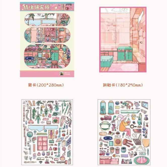 Curiosity Archive DIY 3D Scene Stickers 3 Cute Miniature Scenes(L)