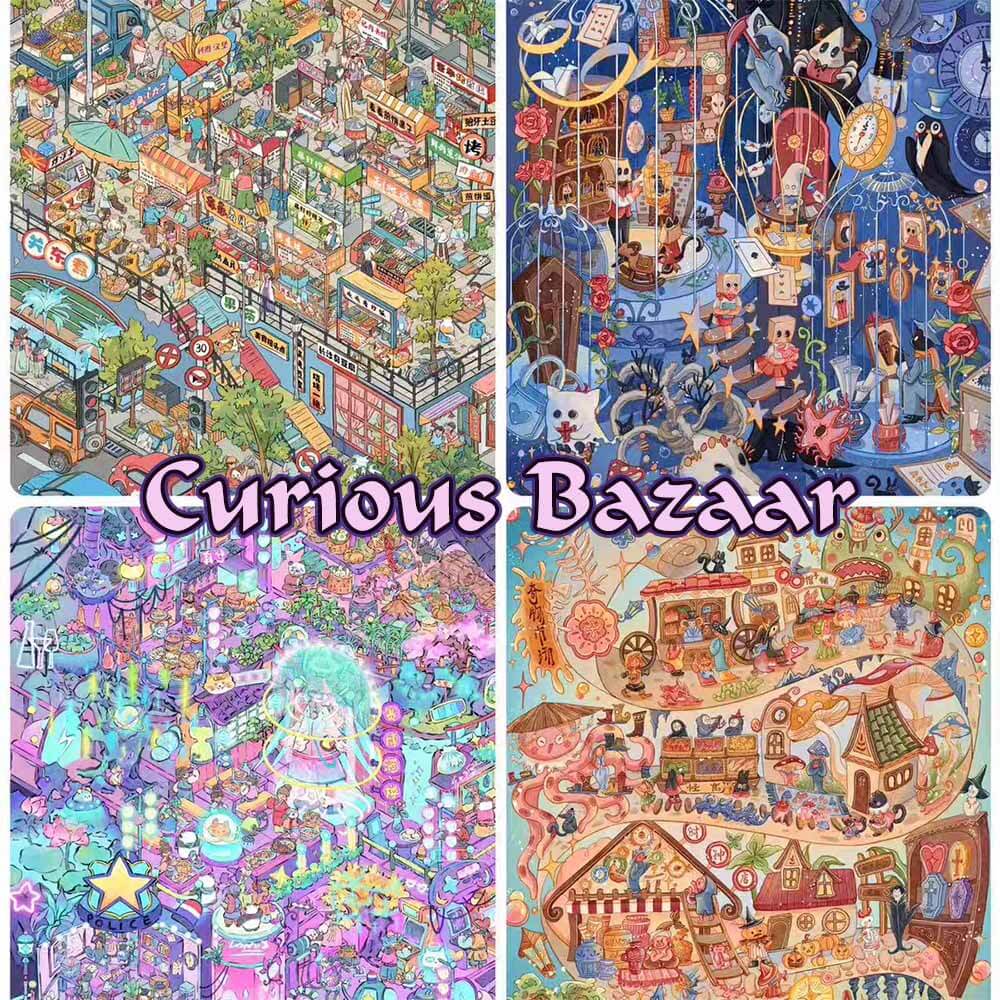 Curious Bazaar DIY 3D Scene Stickers 4 Cute Miniature Scenes(xL)