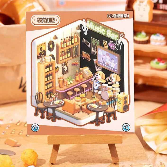 Cute Bunny (Set of 8) DIY 3D Scene Stickers 2 Cute Scenes Book (S)