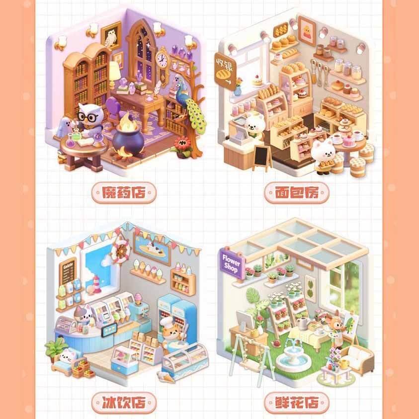 Cute Bunny (Set of 8) DIY 3D Scene Stickers 2 Cute Scenes Book (S)
