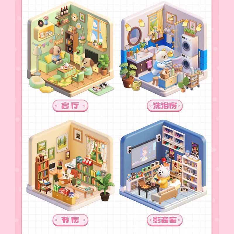 Cute Bunny (Set of 8) DIY 3D Scene Stickers 2 Cute Scenes Book (S)