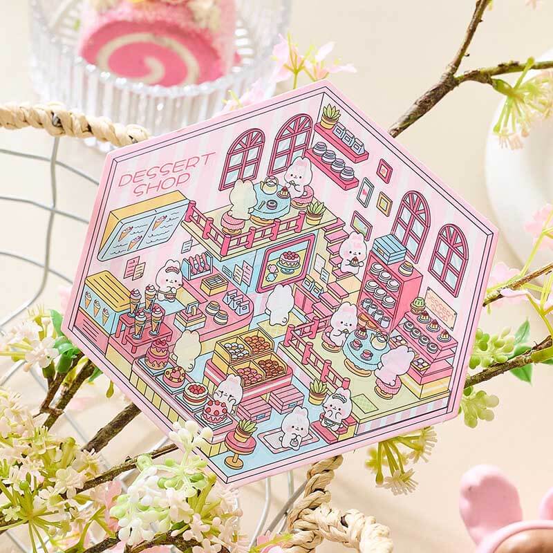 Tiny Joys Avenue DIY 3D Scene Stickers 4 Cute Miniature Scenes(S)