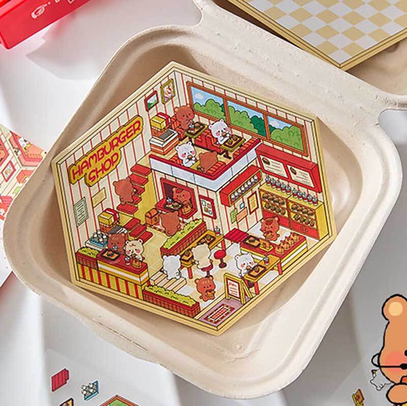 Tiny Joys Avenue DIY 3D Scene Stickers 4 Cute Miniature Scenes(S)