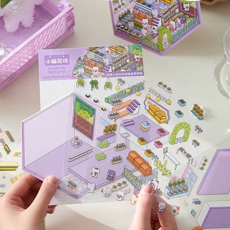 Tiny Joys Avenue DIY 3D Scene Stickers 4 Cute Miniature Scenes(S)
