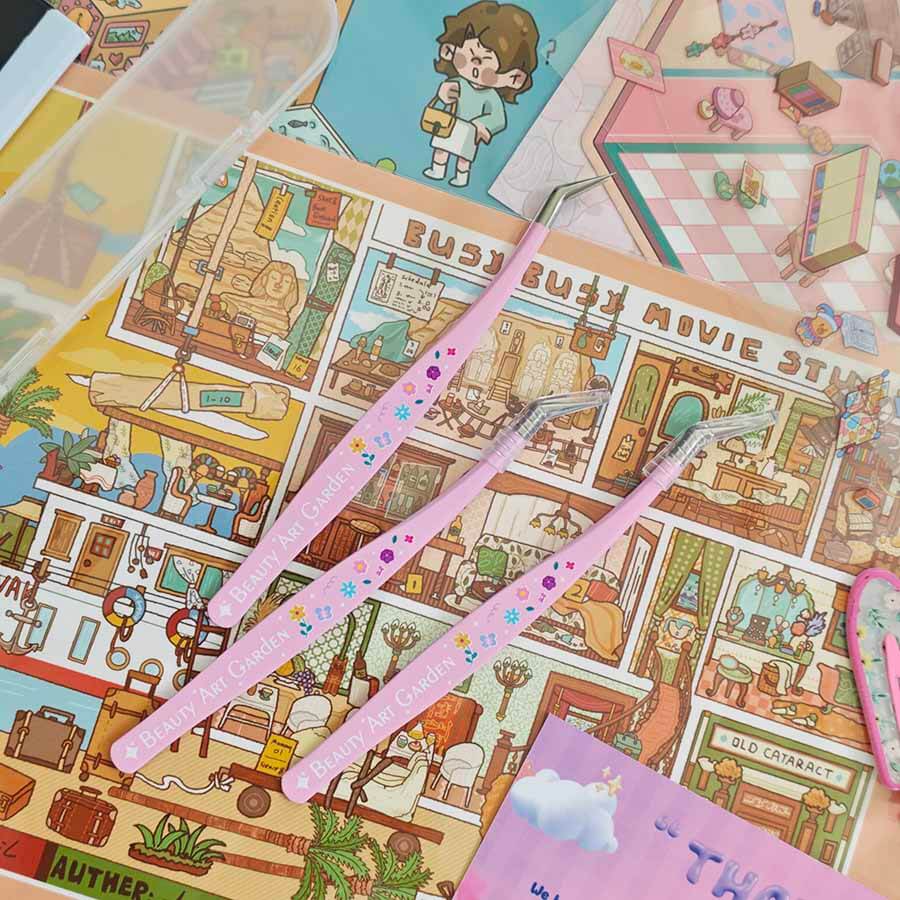 Cute Pink Flower Tweezers | Lash & Craft Tool