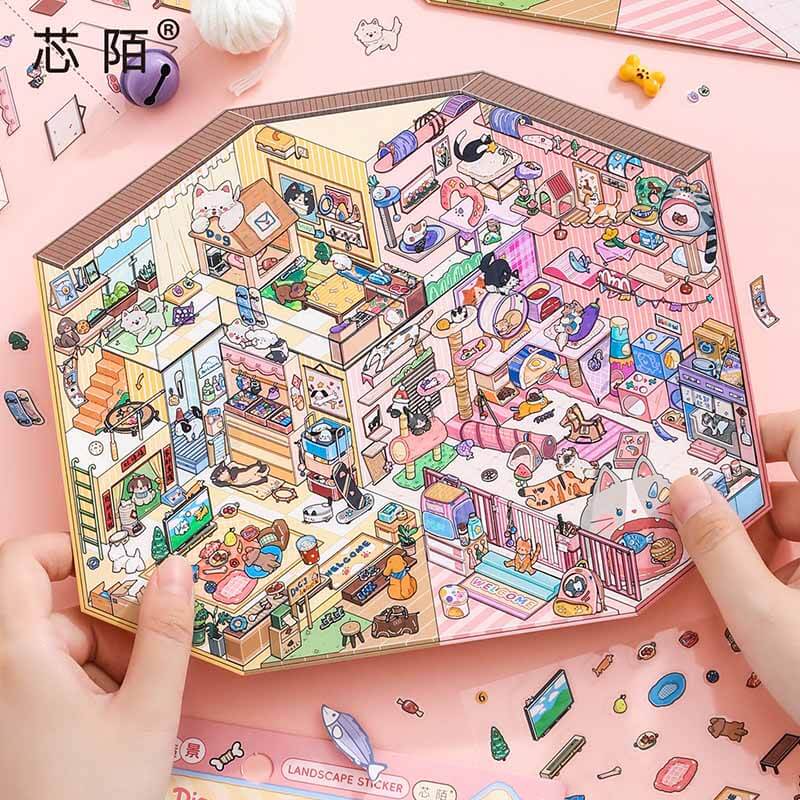 Daily Companion DIY 3D Scene Stickers 2 Cute Scenes(xL)