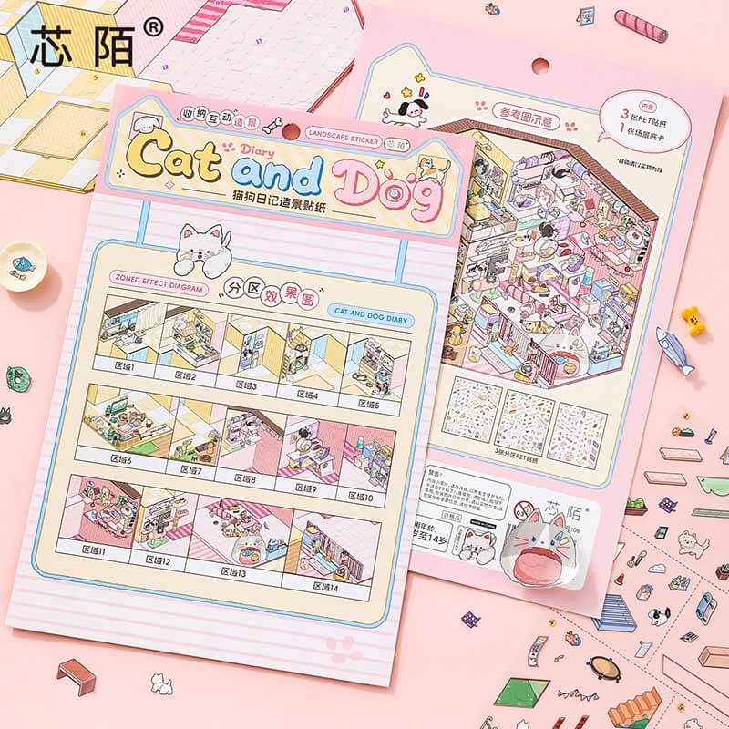 Daily Companion DIY 3D Scene Stickers 2 Cute Scenes(xL)