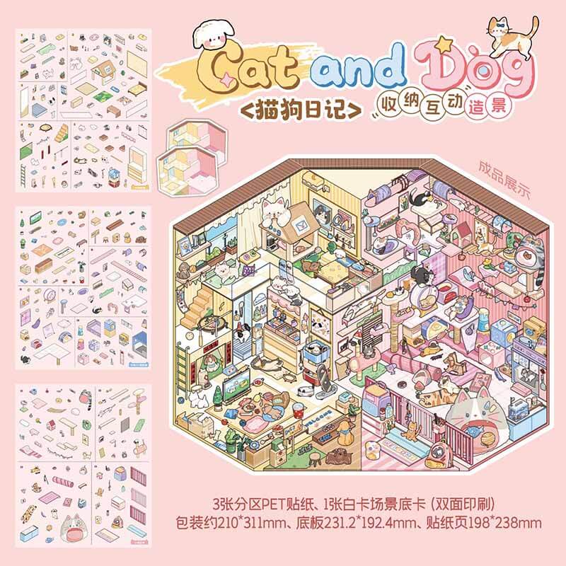 Daily Companion DIY 3D Scene Stickers 2 Cute Scenes(xL)