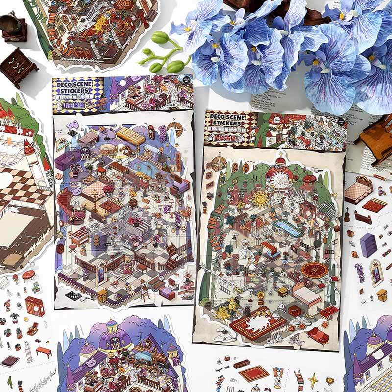 Dark Fairytale DIY 3D Scene Stickers 2 Cute Miniature Scenes(L)