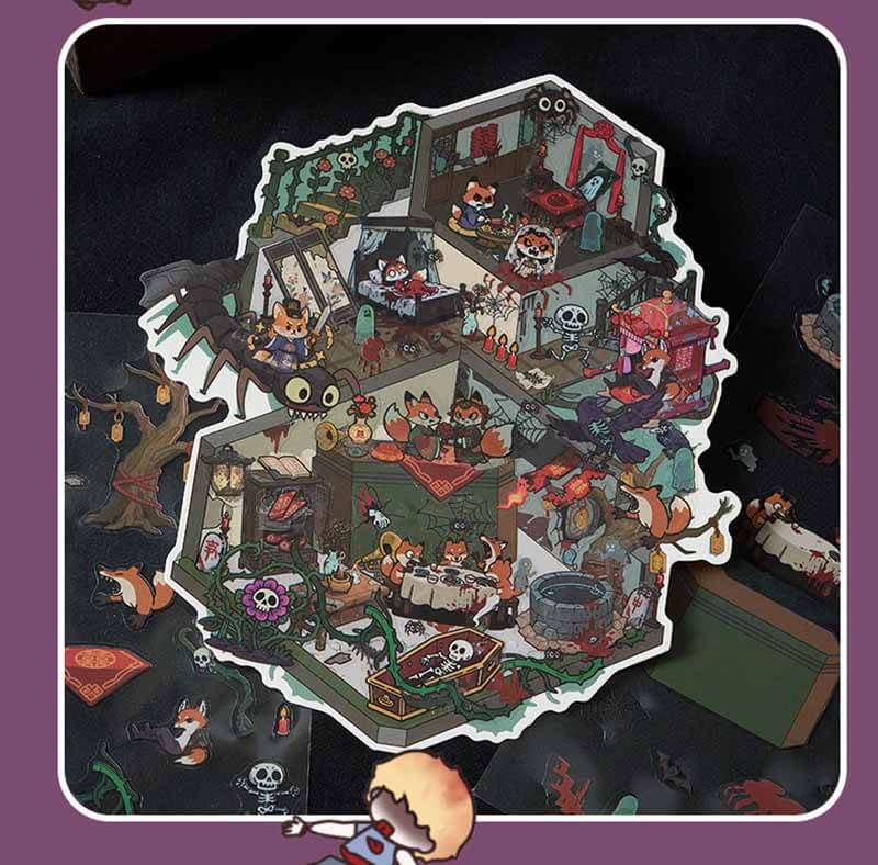Dark Tales DIY 3D Scene Stickers 4 Cute Miniature Scenes(M)