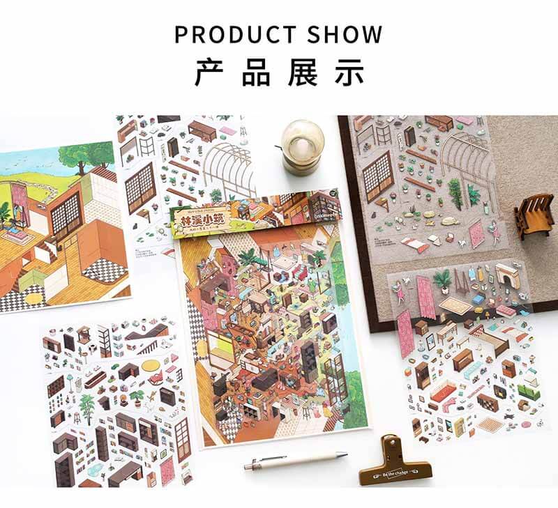 Deep Haven DIY 3D Scene Stickers 2 Cute Scenes(L&XL)