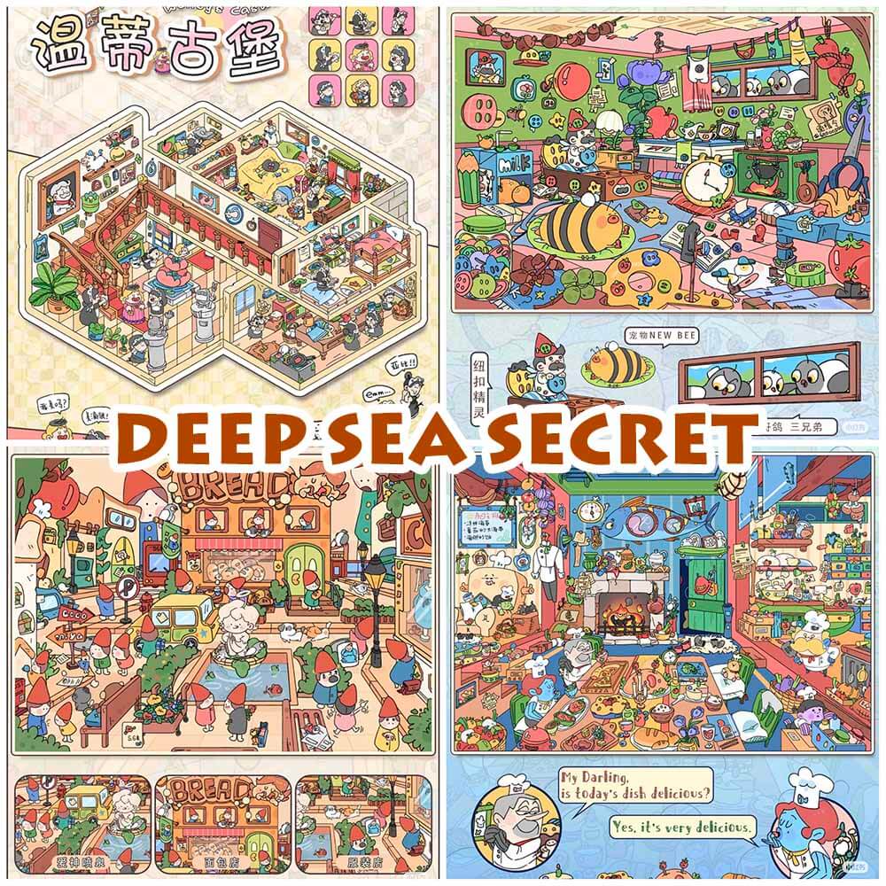 Deep Sea Secret DIY 3D Sticker 4 Cute Miniature Scenes(L)