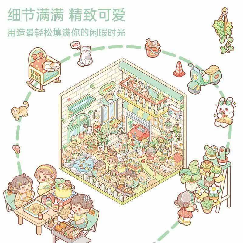 Delightful Dwelling DIY 3D Scene Stickers 6 Cute Miniature Scenes(S)