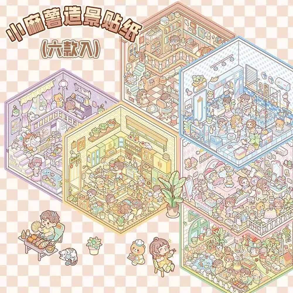 Delightful Dwelling DIY 3D Scene Stickers 6 Cute Miniature Scenes(S)