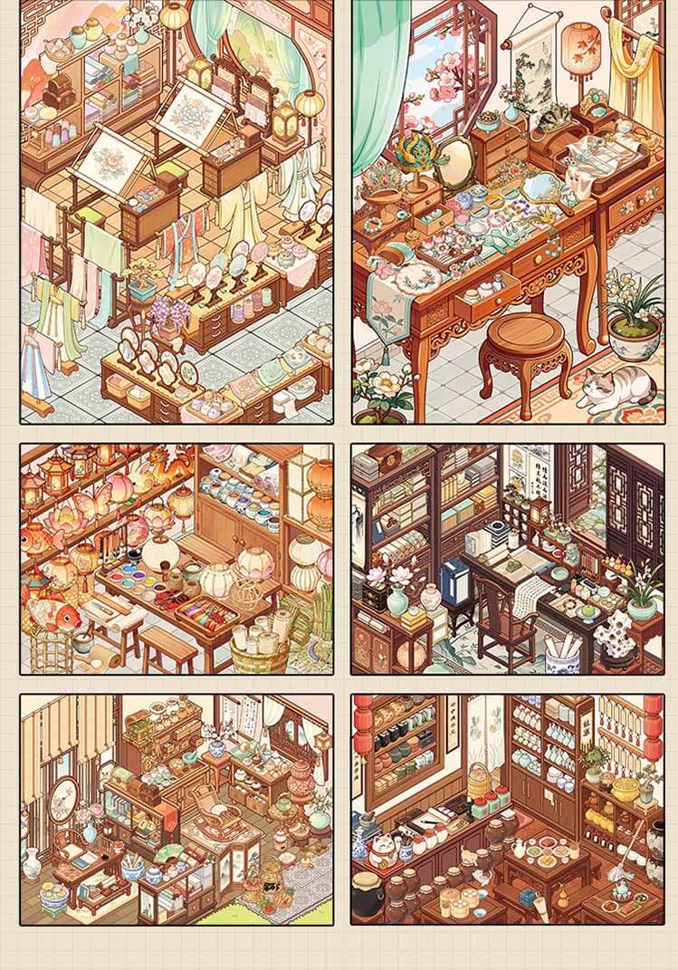 Desktop Universe Book DIY 3D Scene Stickers With Guide Lines(M)