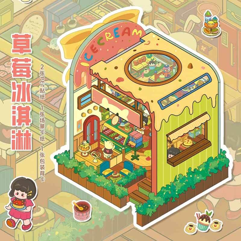 Dessert Dreams DIY 3D Scene Stickers 2 Cute Miniature Scenes(L)